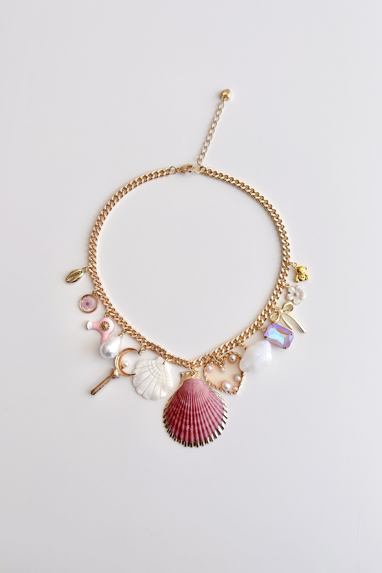 Wisteria Love Gold Plated Statement Vintage Charm Necklace