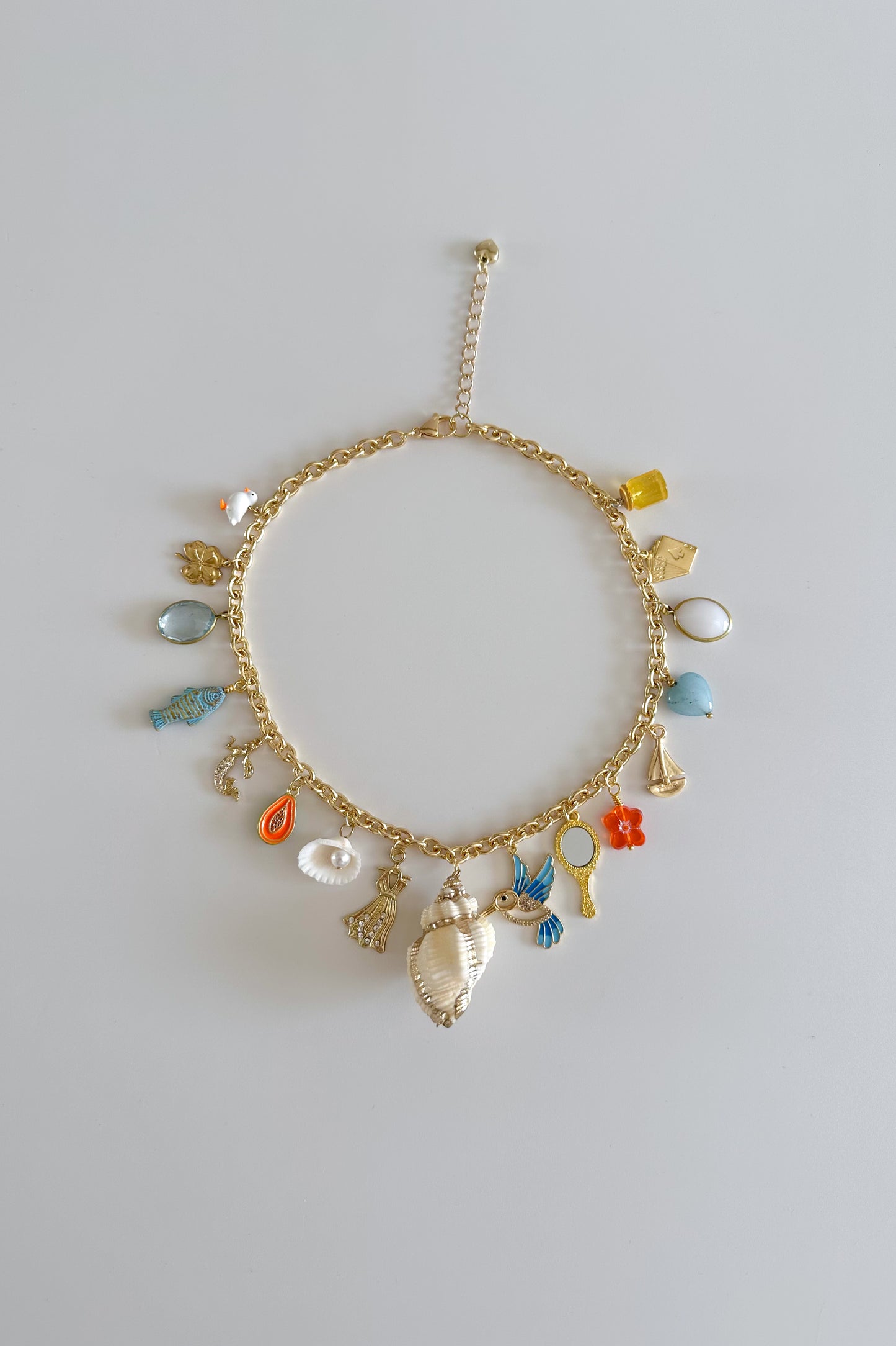 Coastal Granddaughter Gold Plated Statement Vintage Charm Necklace