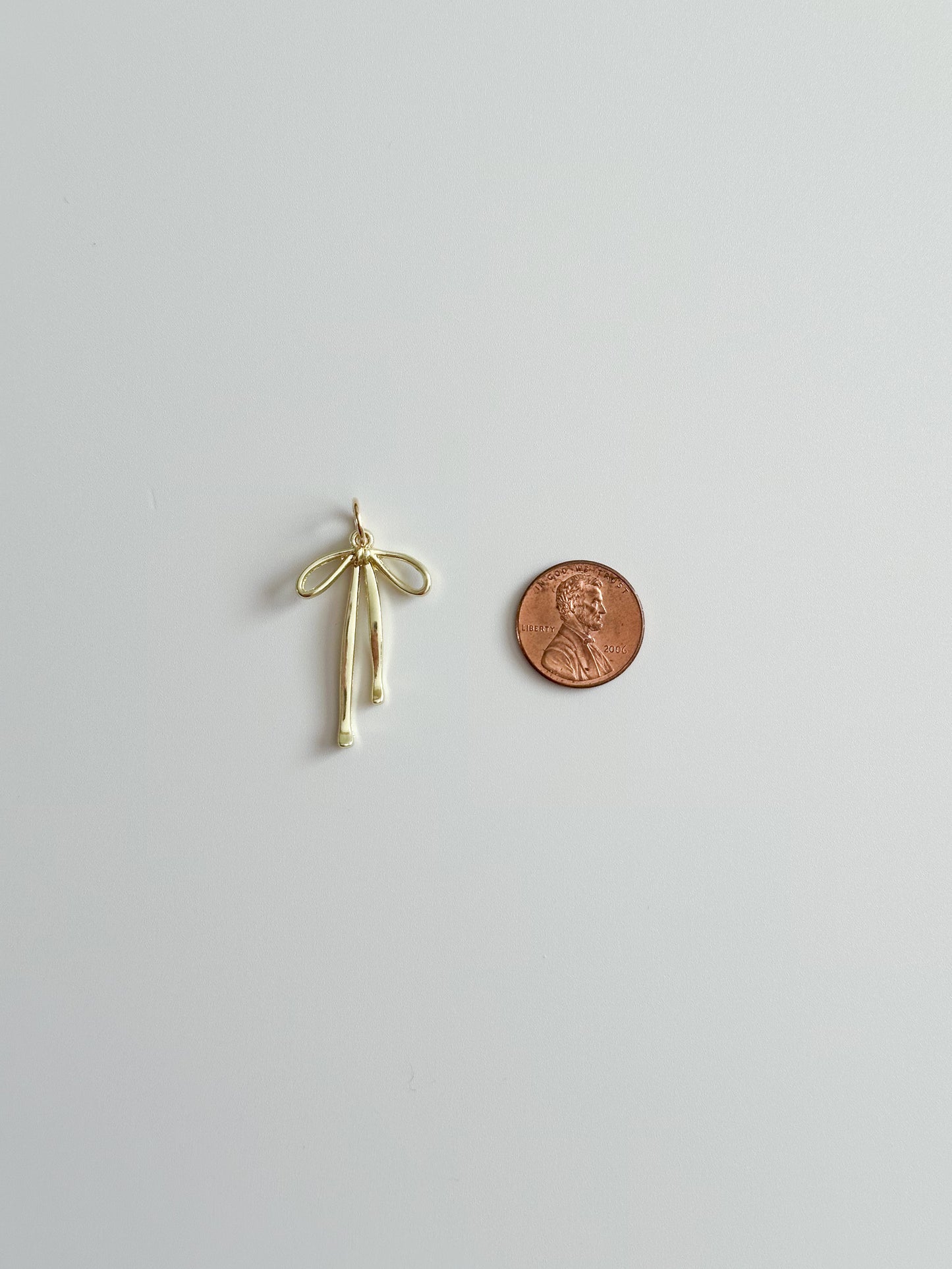 Bow Gold Plated Zinc Alloy Charm 14x18mm