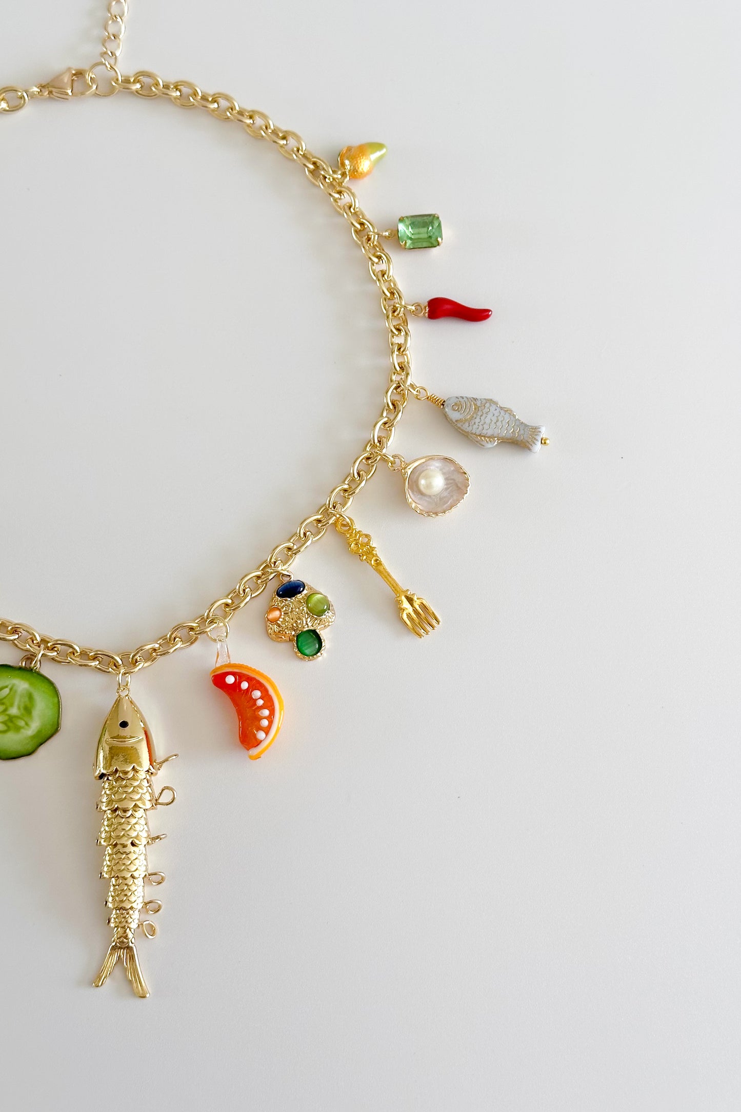Tapas Gold Plated Statement Vintage Charm Necklace