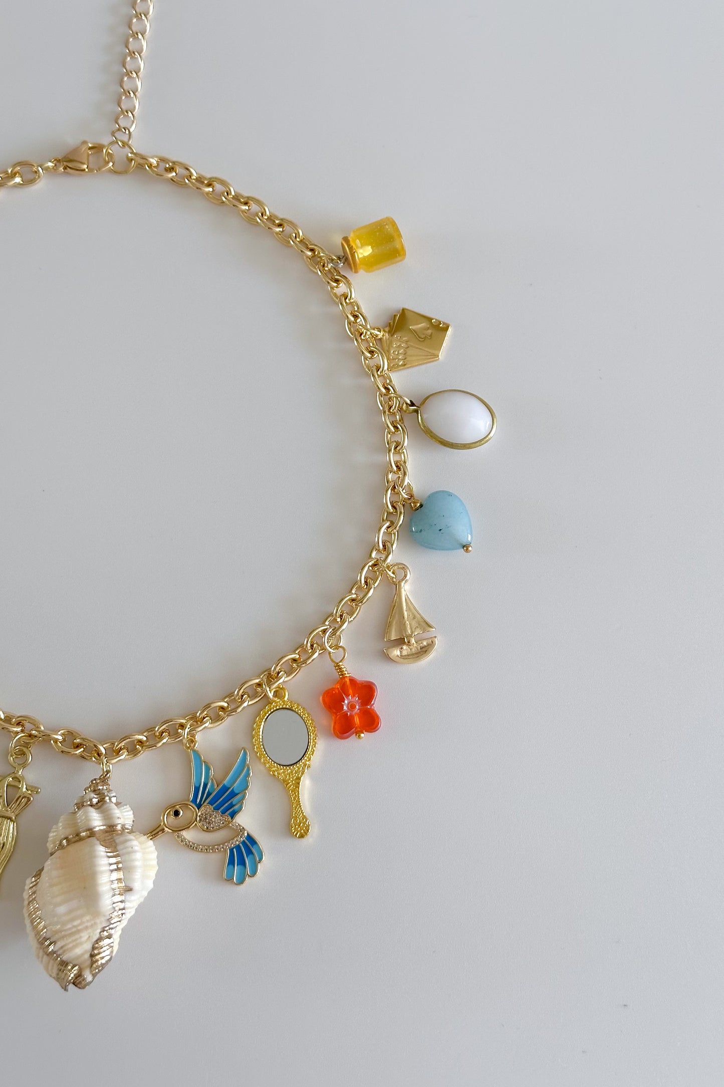 Coastal Granddaughter Gold Plated Statement Vintage Charm Necklace