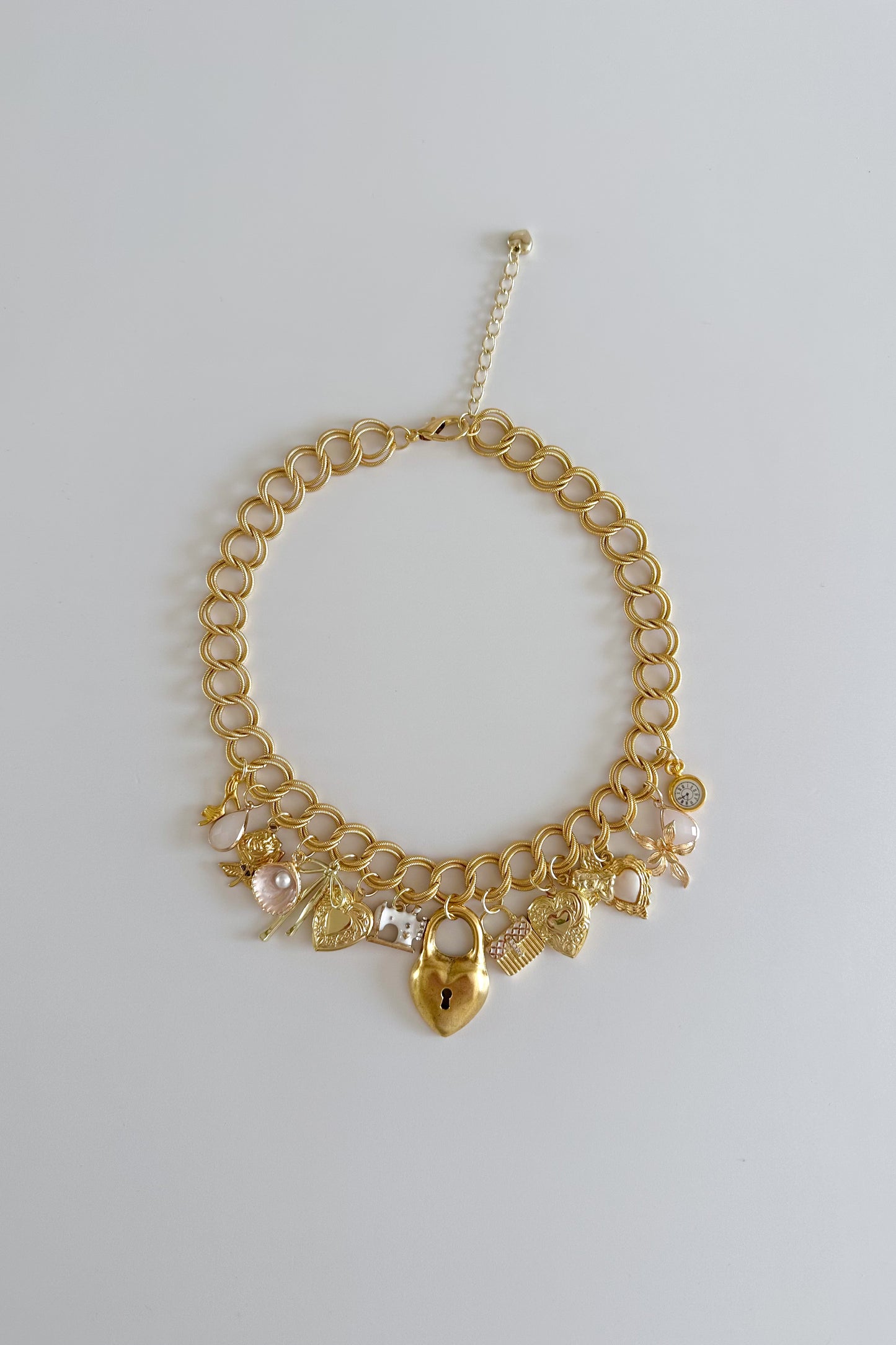 Cherub Gold Plated Statement Vintage Charm Necklace