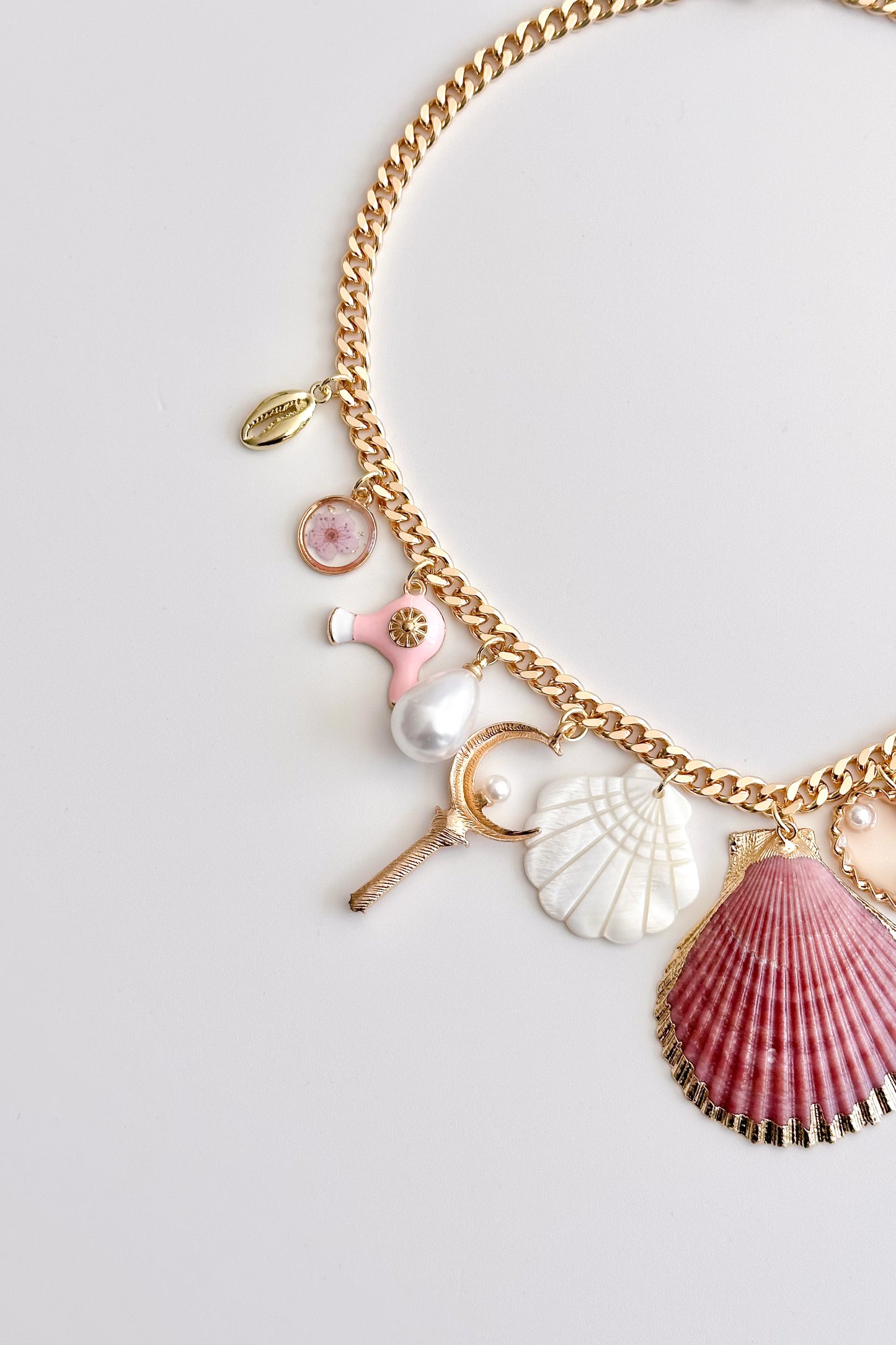 Wisteria Love Gold Plated Statement Vintage Charm Necklace