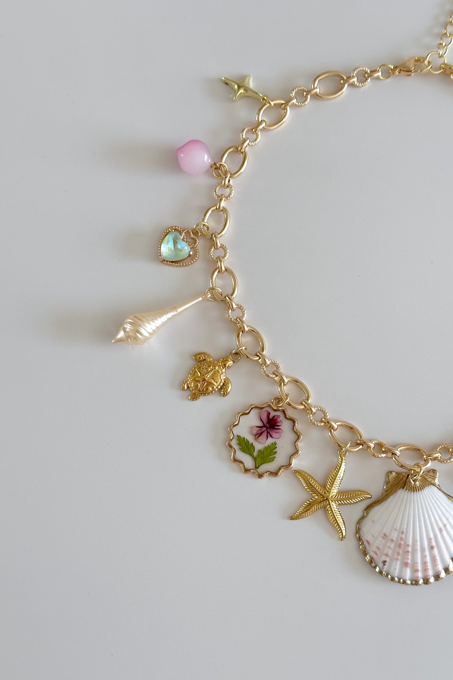 Mallorca Gold Plated Statement Vintage Charm Necklace