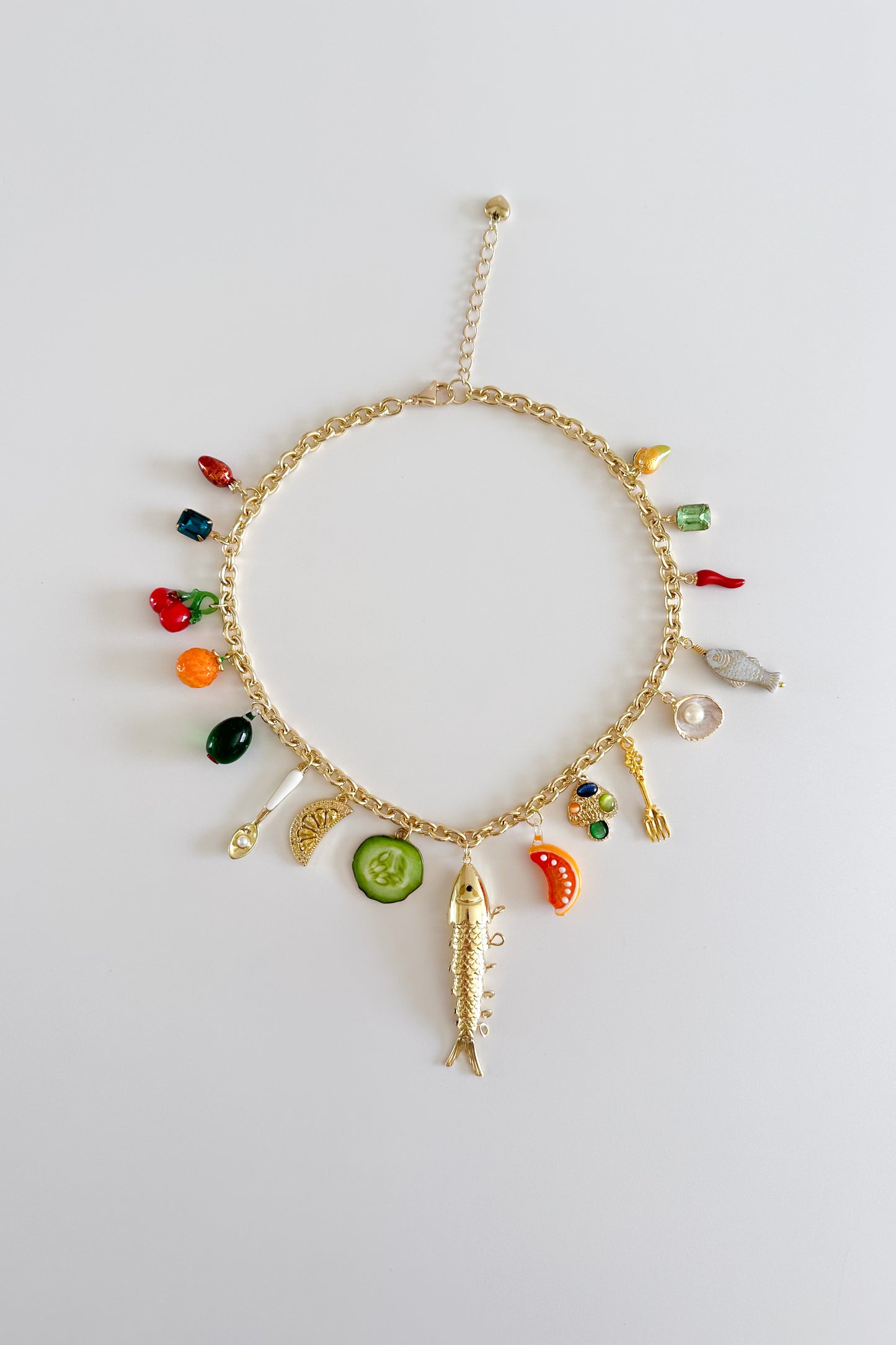 Tapas Gold Plated Statement Vintage Charm Necklace