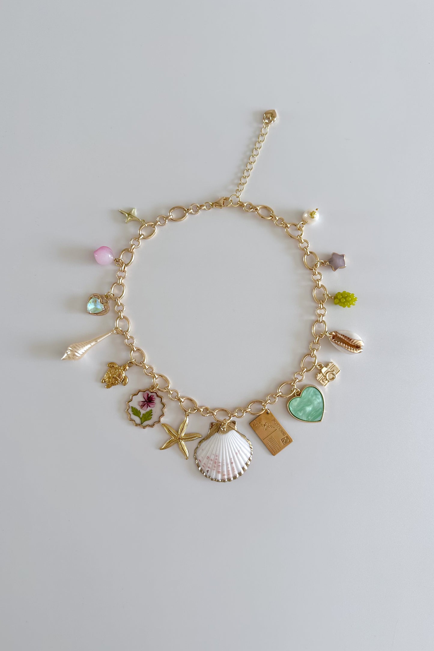 Mallorca Gold Plated Statement Vintage Charm Necklace