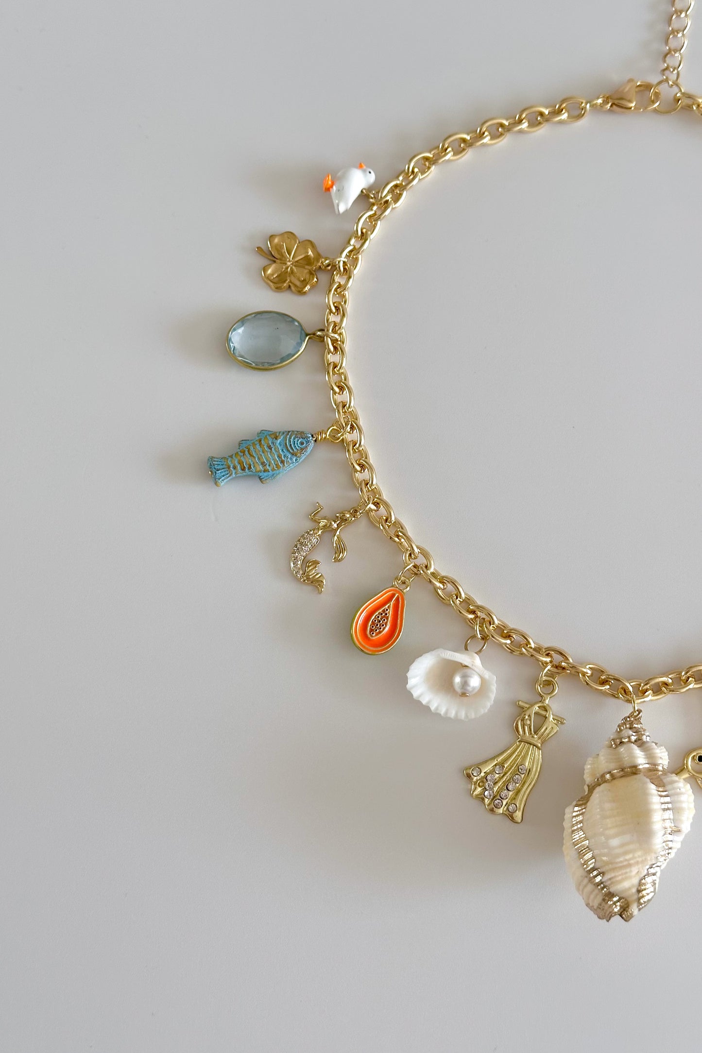 Coastal Granddaughter Gold Plated Statement Vintage Charm Necklace