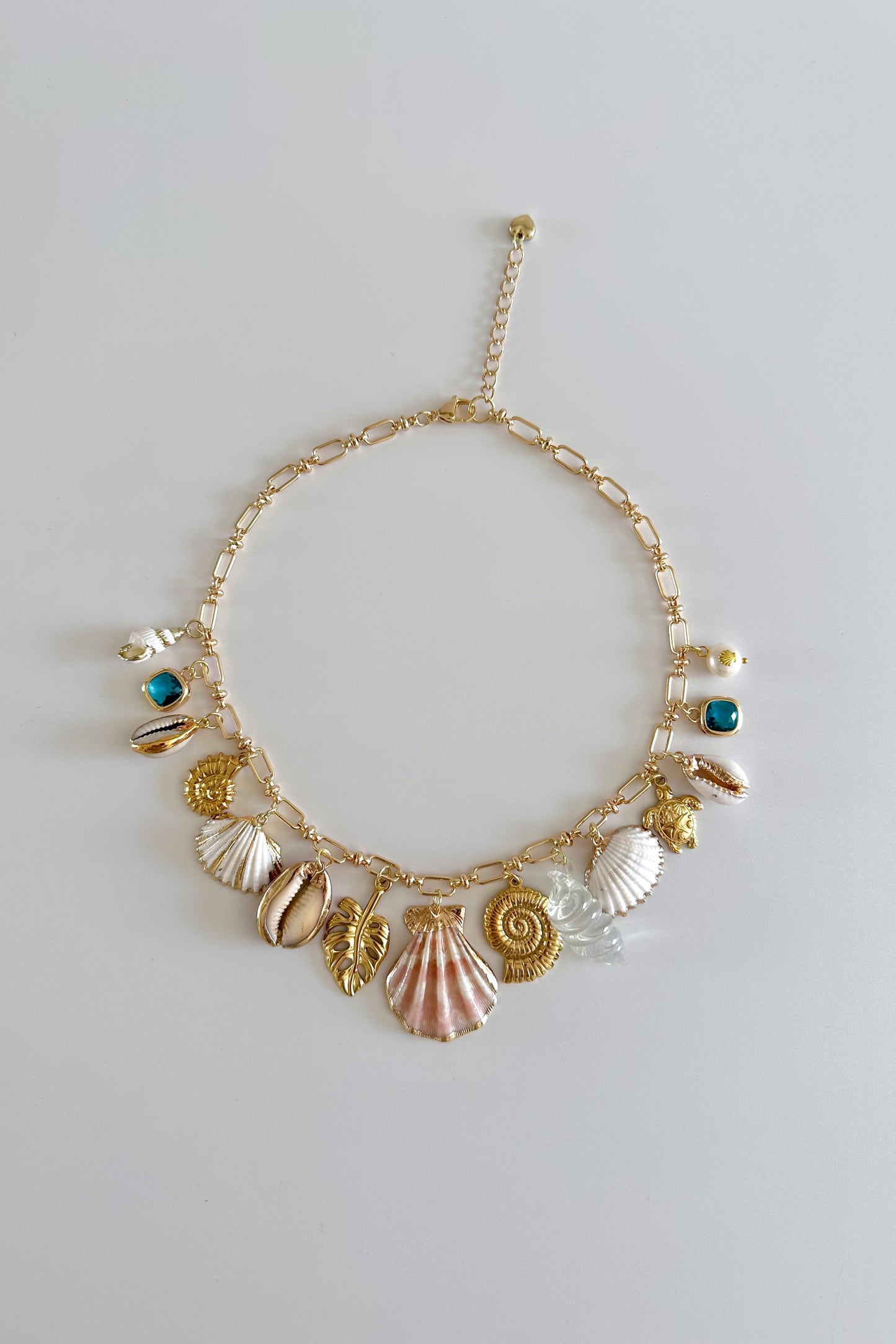 Mallorca Gold Plated Statement Vintage Charm Necklace
