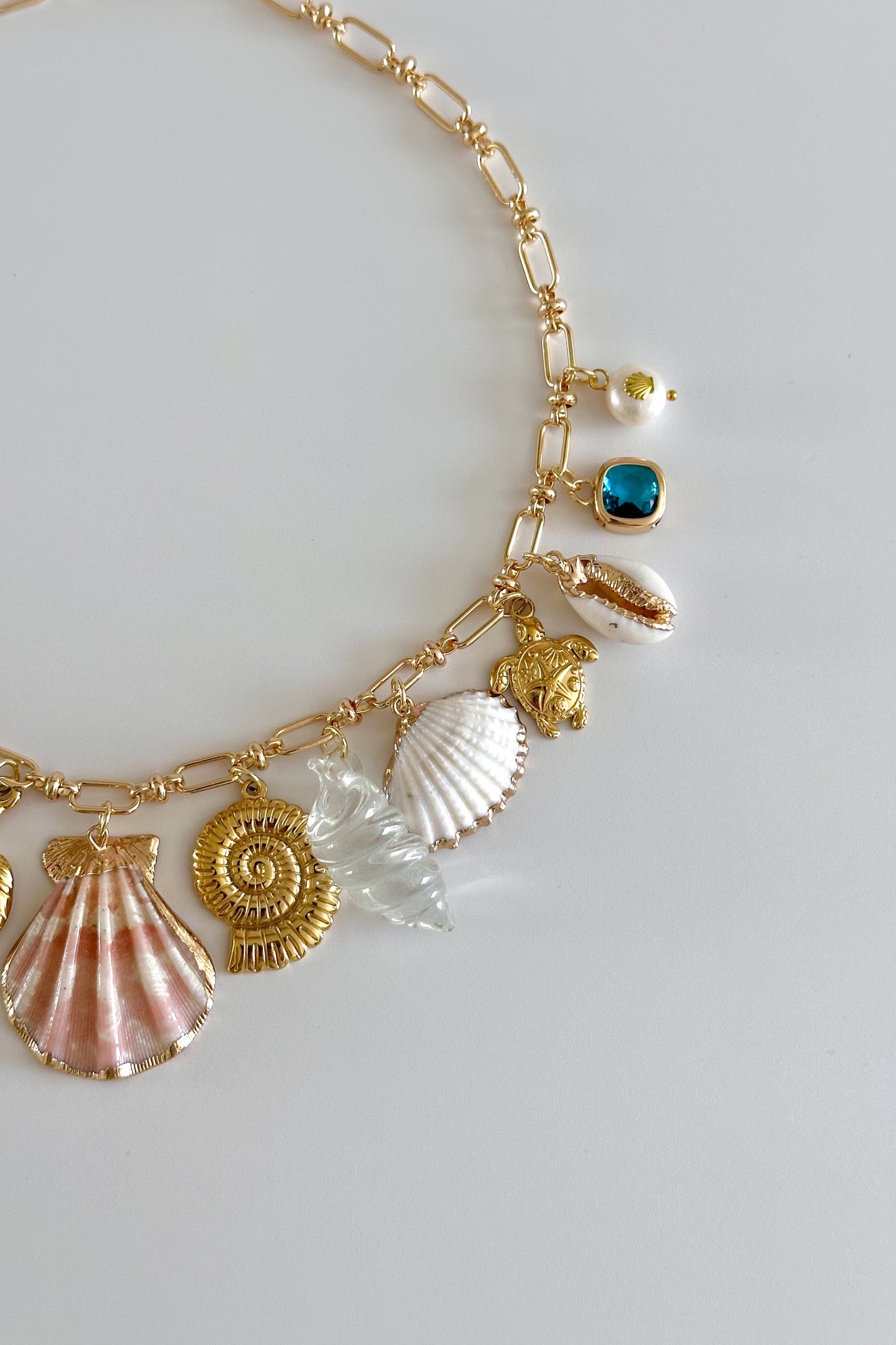 Mallorca Gold Plated Statement Vintage Charm Necklace