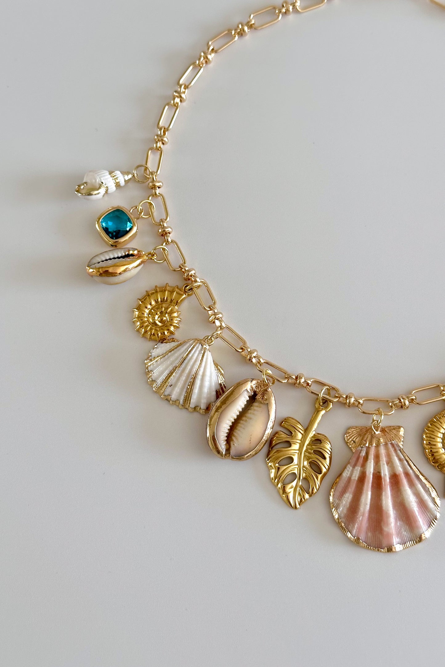 Mallorca Gold Plated Statement Vintage Charm Necklace