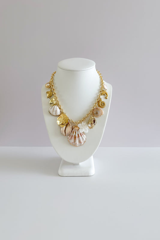 Gold Coast Gold Plated Statement Vintage Charm Necklace