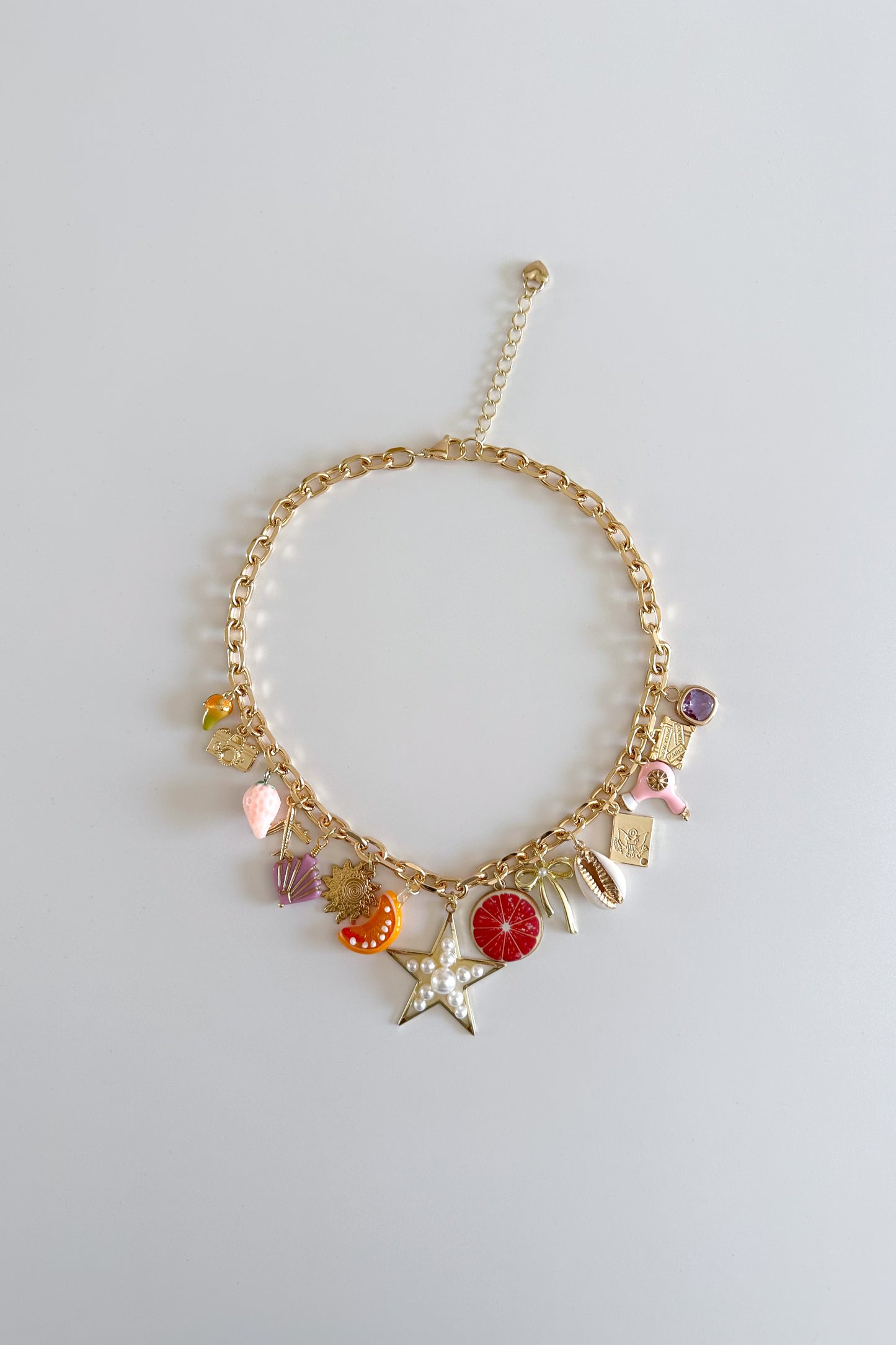 Star Girl Gold Plated Statement Vintage Charm Necklace
