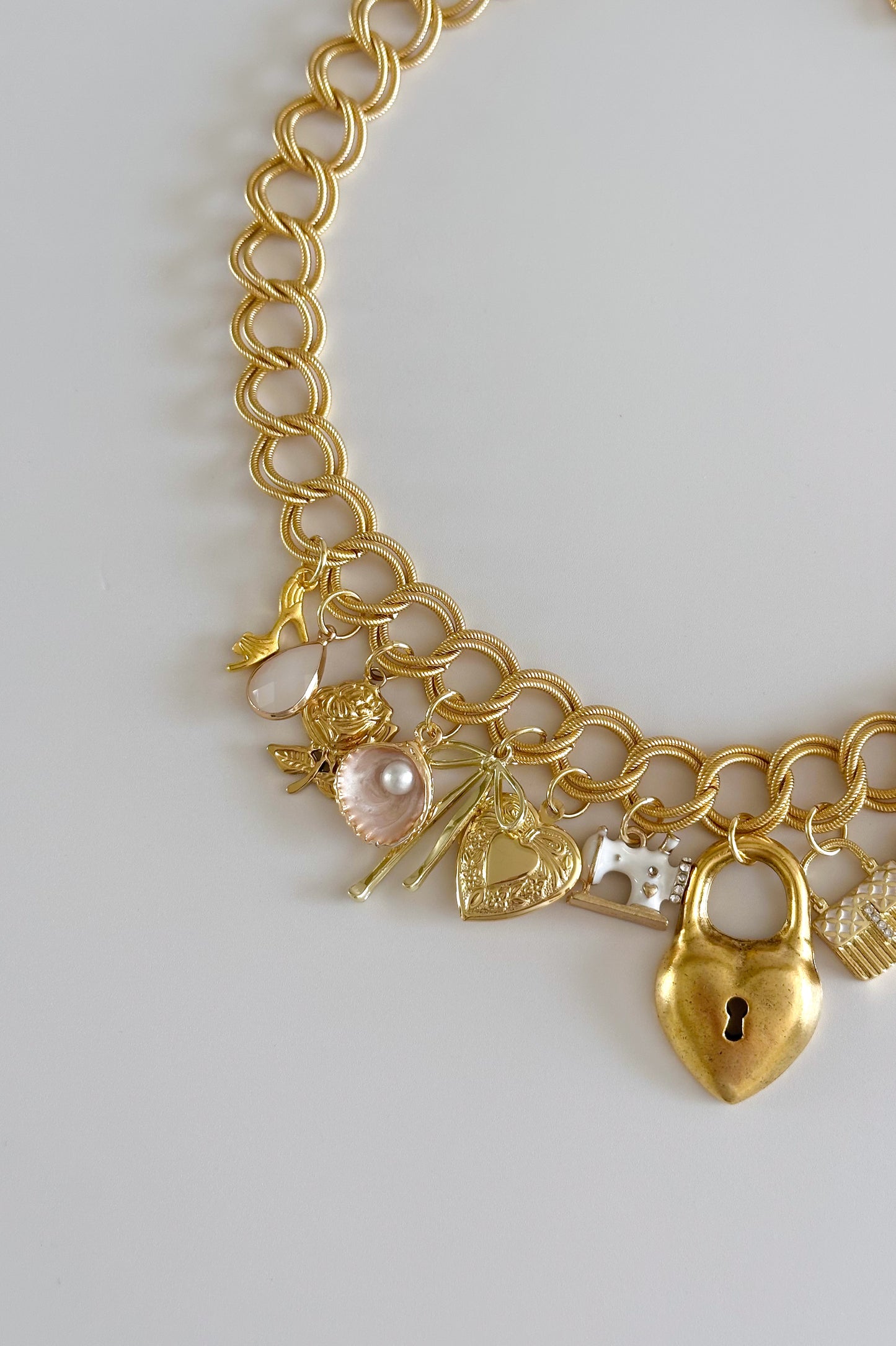 Cherub Gold Plated Statement Vintage Charm Necklace