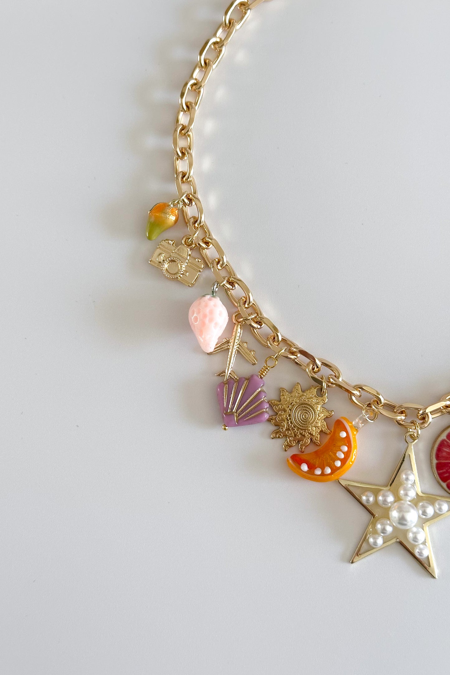 Star Girl Gold Plated Statement Vintage Charm Necklace