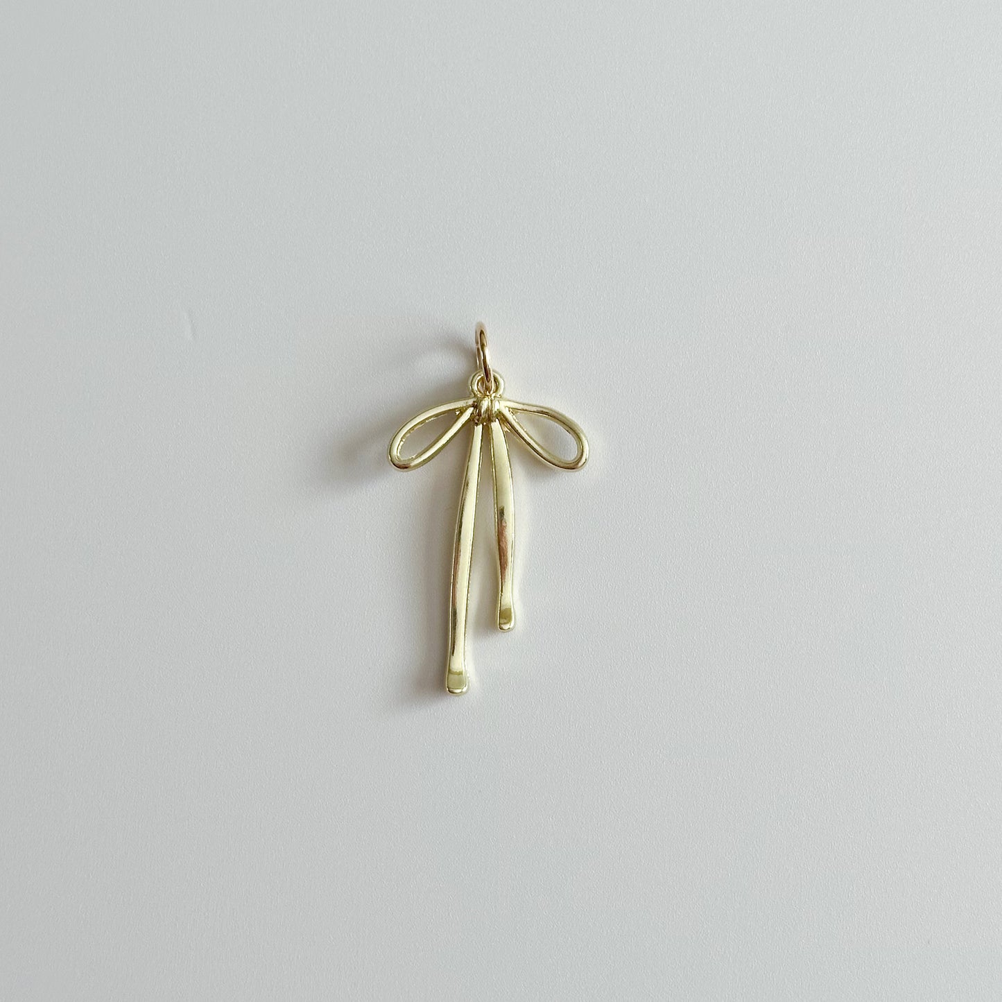 Bow Gold Plated Zinc Alloy Charm 14x18mm