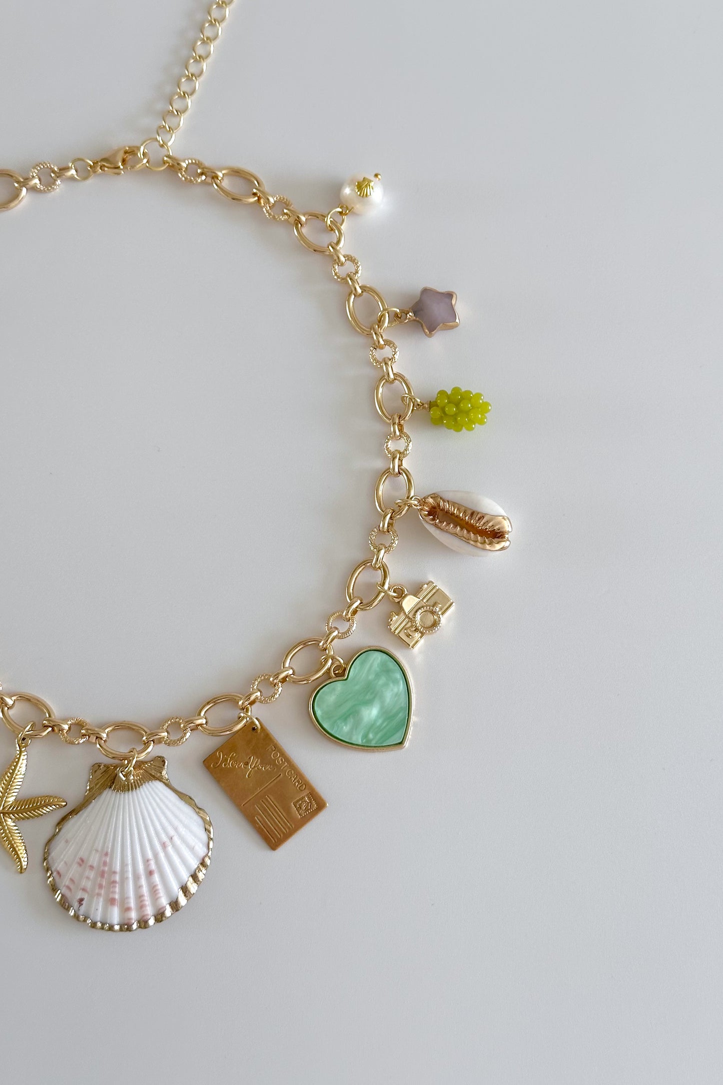 Mallorca Gold Plated Statement Vintage Charm Necklace
