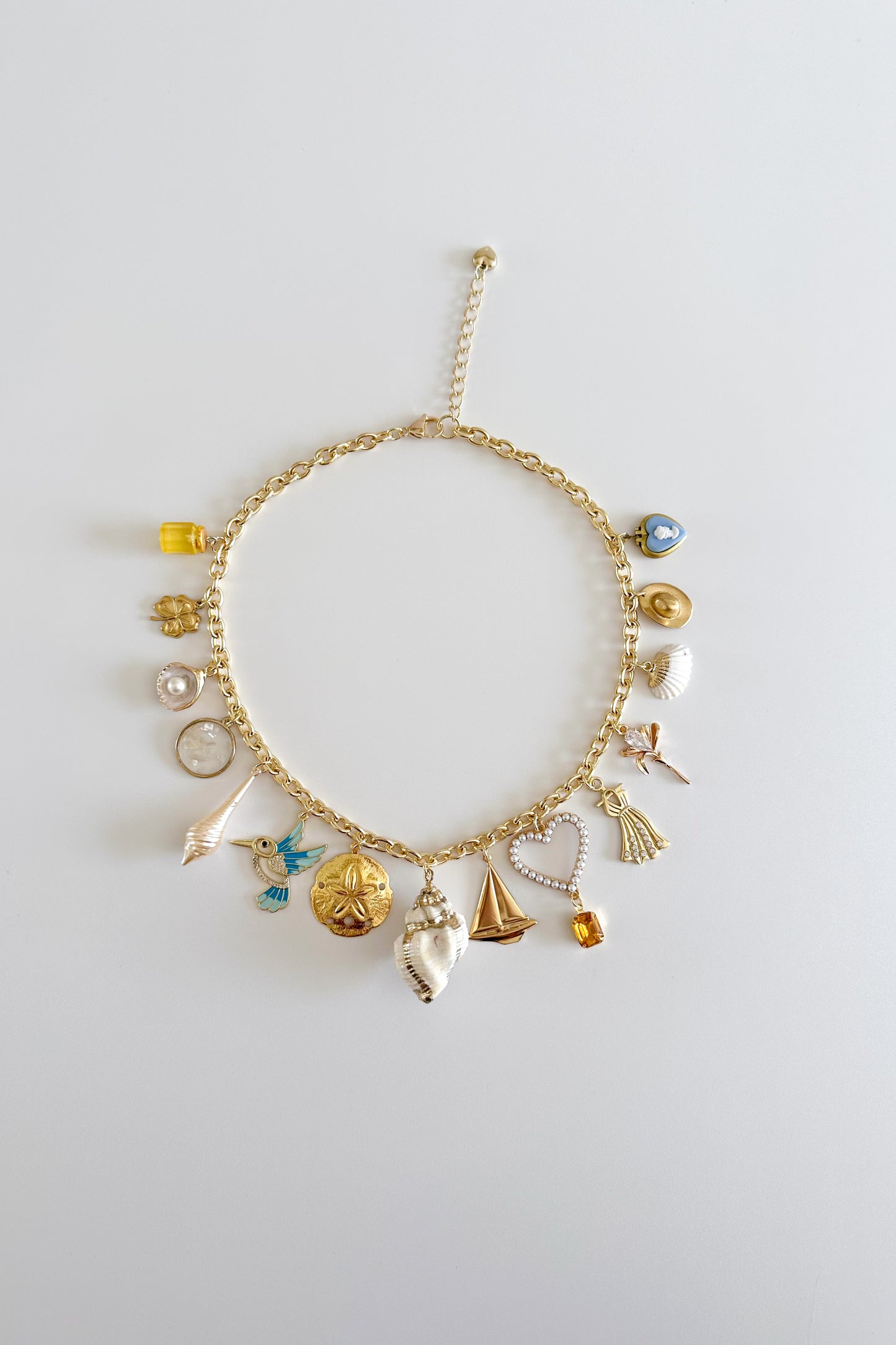 Coastal Granddaughter Gold Plated Statement Vintage Charm Necklace