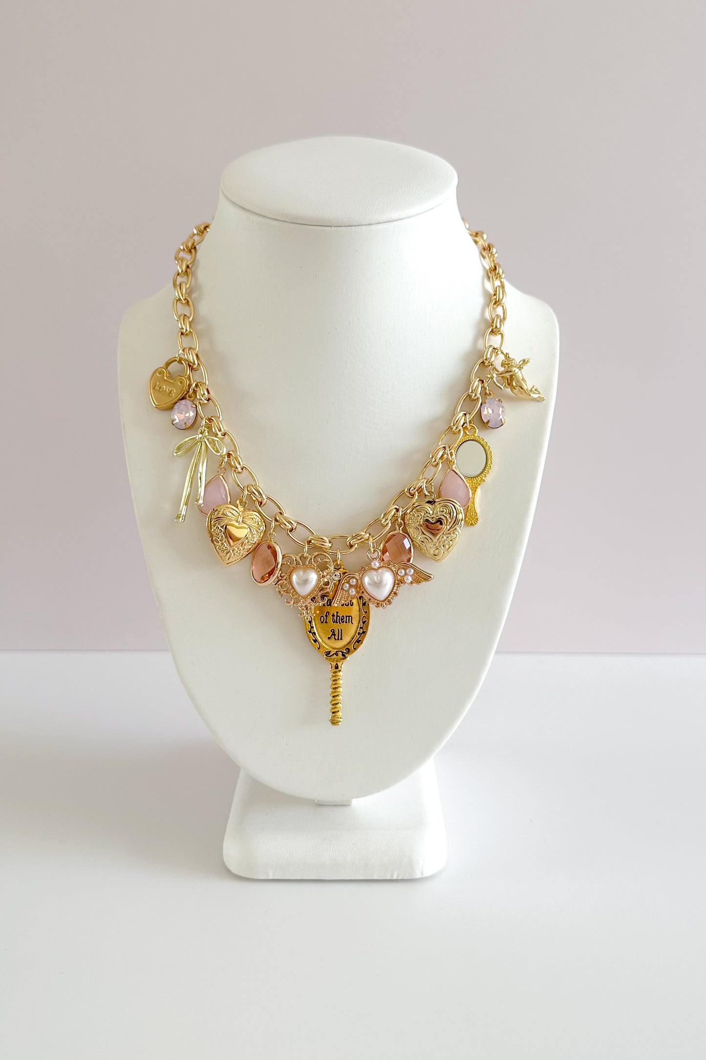 Royal Princess Gold Plated Statement Vintage Charm Necklace