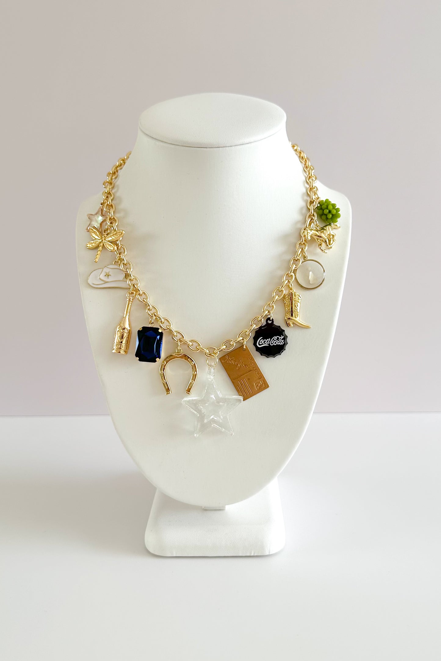 Little Big Town Gold Plated Statement Vintage Charm Necklace