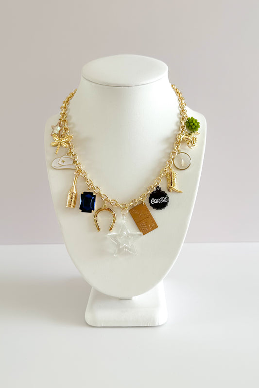 Little Big Town Gold Plated Statement Vintage Charm Necklace